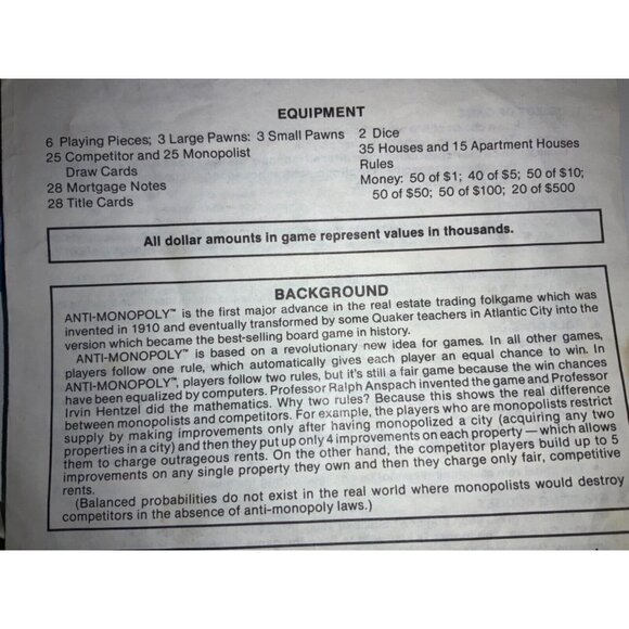 Anti-Monopoly II  Board Game 1985 edition The Ungame Co. - Picture 5 of 10